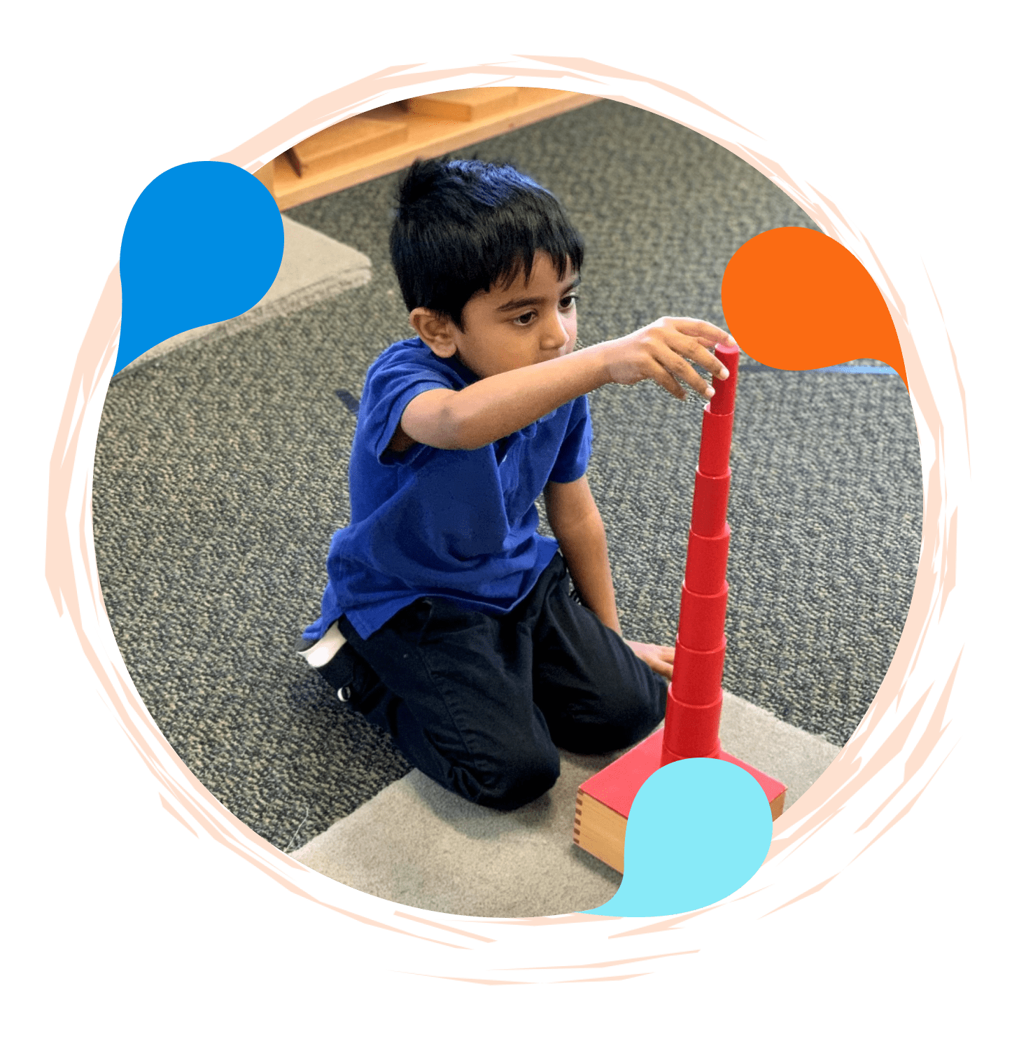 A young boy is playing with a toy.